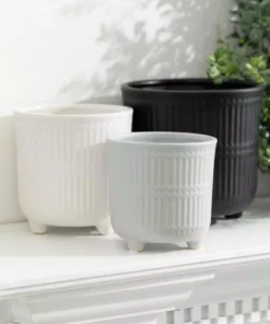 SULLIVANS Black, White & Gray Ceramic Planters - Set Of 3 -Vigoro sales Store glaze sullivans plant pots cm2970 4f 1000