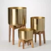 SULLIVANS Brass Planter On Stands - Set of 3 1 SULLIVANS Brass Planter On Stands - Set of 3 -Vigoro sales Store gold sullivans plant pots n2714 64 1000