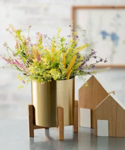 SULLIVANS Brass Planter On Stands - Set of 2 8 SULLIVANS Brass Planter On Stands - Set of 2 -Vigoro sales Store gold sullivans plant pots n2715 4f 1000