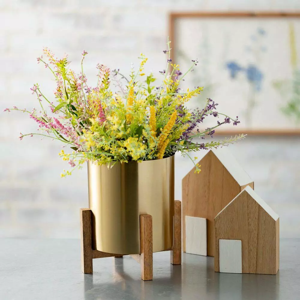 SULLIVANS Brass Planter On Stands - Set of 2 5 SULLIVANS Brass Planter On Stands - Set of 2 - Image 3