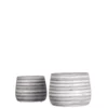 SULLIVANS Gray and White Ceramic Striped Planter - Set of 2 -Vigoro sales Store gray and white sullivans plant pots cm2787 64 1000