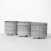 SULLIVANS Gray Geometric Print Cement Pot - Set of 3