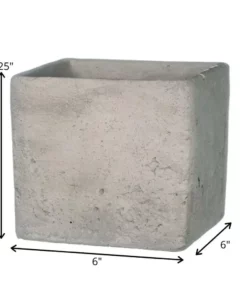 SULLIVANS Gray Cement Square Planter 9 SULLIVANS Gray Cement Square Planter -Vigoro sales Store gray sullivans plant pots cmt1090 1f 1000