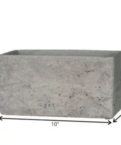 SULLIVANS Gray Cement Rectangular Planter -Vigoro sales Store gray sullivans plant pots cmt1094 4f 1000