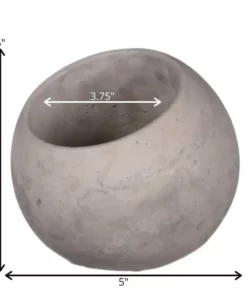 SULLIVANS Gray Cement Ball Planter 7 SULLIVANS Gray Cement Ball Planter -Vigoro sales Store gray sullivans plant pots cmt1105 4f 1000