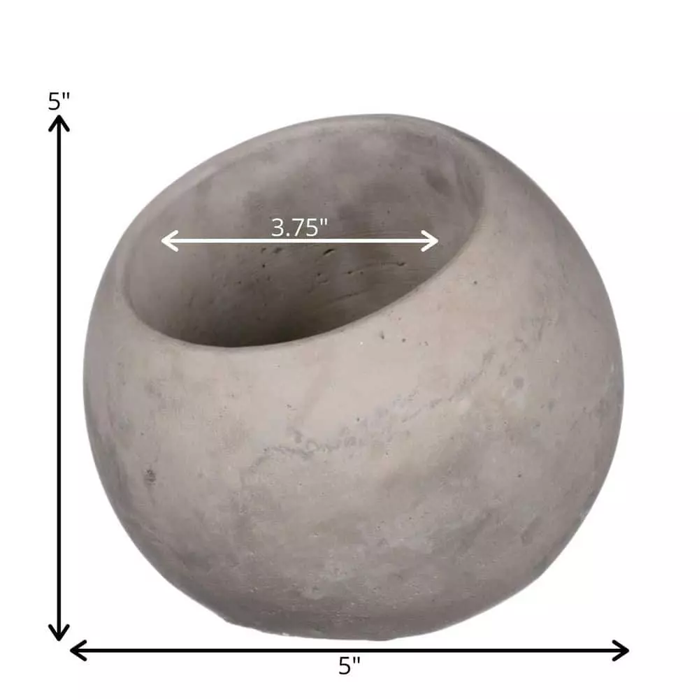 SULLIVANS Gray Cement Ball Planter 5 SULLIVANS Gray Cement Ball Planter - Image 3