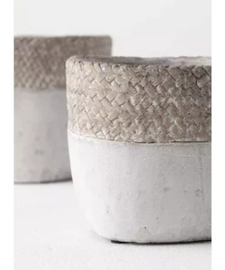 SULLIVANS Gray Cement Pot (Set of 2) 8 SULLIVANS Gray Cement Pot (Set of 2) -Vigoro sales Store gray sullivans plant pots cmt1187 4f 1000