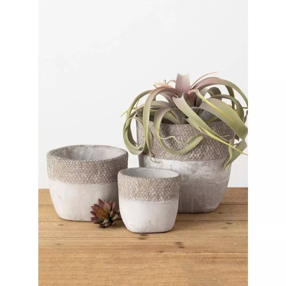 SULLIVANS Gray Cement Pot (Set of 2) 4 SULLIVANS Gray Cement Pot (Set of 2) - Image 2