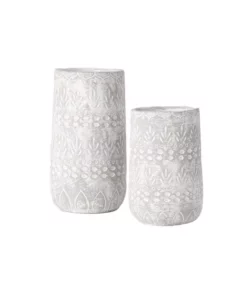 SULLIVANS Gray Cement Pot - Set of 2