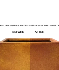 KANTE 28 in. H Iron Oxide Lightweight Concrete Tapered Planter with Drainage Hole, Large Outdoor/Indoor Tall Square Planter -Vigoro sales Store iron oxide kante plant pots rf0229a s c80621 4f 1000