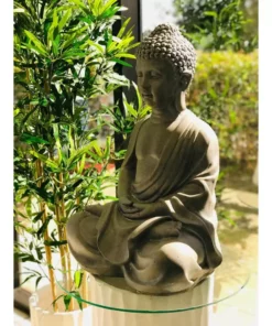 KANTE 25.6 in. H Natural Concrete/Fiberglass Indoor Outdoor Sitting Meditating Zen Buddha Statue 21 KANTE 25.6 in. H Natural Concrete/Fiberglass Indoor Outdoor Sitting Meditating Zen Buddha Statue -Vigoro sales Store kante garden statues osp141006 c80021 76 1000