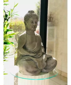 KANTE 25.6 in. H Natural Concrete/Fiberglass Indoor Outdoor Sitting Meditating Zen Buddha Statue 22 KANTE 25.6 in. H Natural Concrete/Fiberglass Indoor Outdoor Sitting Meditating Zen Buddha Statue -Vigoro sales Store kante garden statues osp141006 c80021 d4 1000