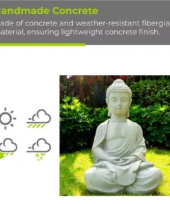 KANTE Lightweight Sitting Meditating Buddha Zen Indoor 16 KANTE Lightweight Sitting Meditating Buddha Zen Indoor -Vigoro sales Store kante garden statues r141006 c80021 fa 1000