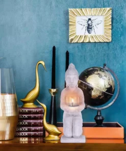 KANTE 12.8 in. H Gray Cement Buddha Tealight Candle Holder Garden Statue Ornament 12 KANTE 12.8 in. H Gray Cement Buddha Tealight Candle Holder Garden Statue Ornament -Vigoro sales Store kante garden statues sx20200173 44 1000