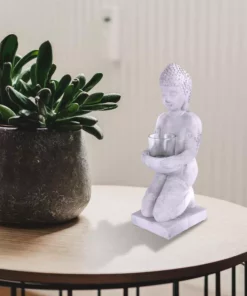 KANTE 12.8 in. H Gray Cement Buddha Garden Statue Tealight Candle Holder Ornament 11 KANTE 12.8 in. H Gray Cement Buddha Garden Statue Tealight Candle Holder Ornament -Vigoro sales Store kante garden statues sx20200175 1f 1000