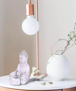 KANTE 6.5 in. H Gray Cement Sitting Buddha Garden Statue Tealight Candle Holder Ornament (2-Pack) -Vigoro sales Store kante garden statues sx20200177 1f 1000