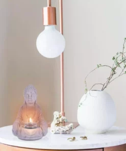 KANTE 6.5 in. H Gray Cement Sitting Buddha Garden Statue Tealight Candle Holder Ornament (2-Pack) -Vigoro sales Store kante garden statues sx20200178 76 1000