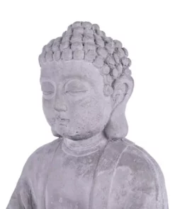 KANTE 14.17 in. H Gray Cement Meditating Buddha Garden Statue Tealight Candle Holder Ornament -Vigoro sales Store kante garden statues sx20200179 44 1000