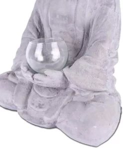 KANTE 14.17 in. H Gray Cement Meditating Buddha Garden Statue Tealight Candle Holder Ornament -Vigoro sales Store kante garden statues sx20200179 76 1000