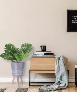 KANTE 17.4 in. Tall Light Gray Lightweight Concrete Classic Outdoor/Indoor Cylindrical Planter with 3 Wooden Legs 13 KANTE 17.4 in. Tall Light Gray Lightweight Concrete Classic Outdoor/Indoor Cylindrical Planter with 3 Wooden Legs -Vigoro sales Store light gray kante plant pots 18h231 ct fa 1000