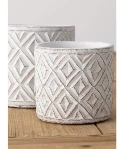 SULLIVANS Multi-Color Cement Patterned Pot (Set of 2) -Vigoro sales Store multicolor sullivans plant pots cmt1183 4f 1000