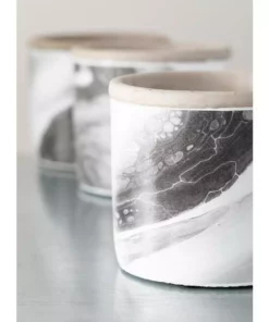 SULLIVANS Multi-Color Cement Fluid Pattern Container (Set of 3) -Vigoro sales Store multicolor sullivans plant pots cmt1192 4f 1000