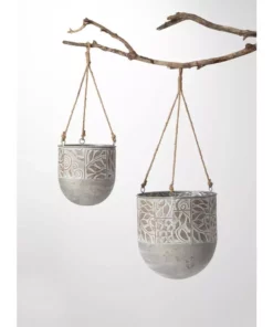 SULLIVANS Multi-Color Metal Hanging Planters (Set of 2) 7 SULLIVANS Multi-Color Metal Hanging Planters (Set of 2) -Vigoro sales Store multicolor sullivans plant pots met1676 4f 1000