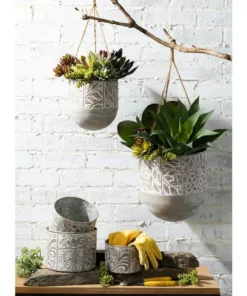 SULLIVANS Multi-Color Metal Planter (Set of 3) -Vigoro sales Store multicolor sullivans plant pots met1680 4f 1000