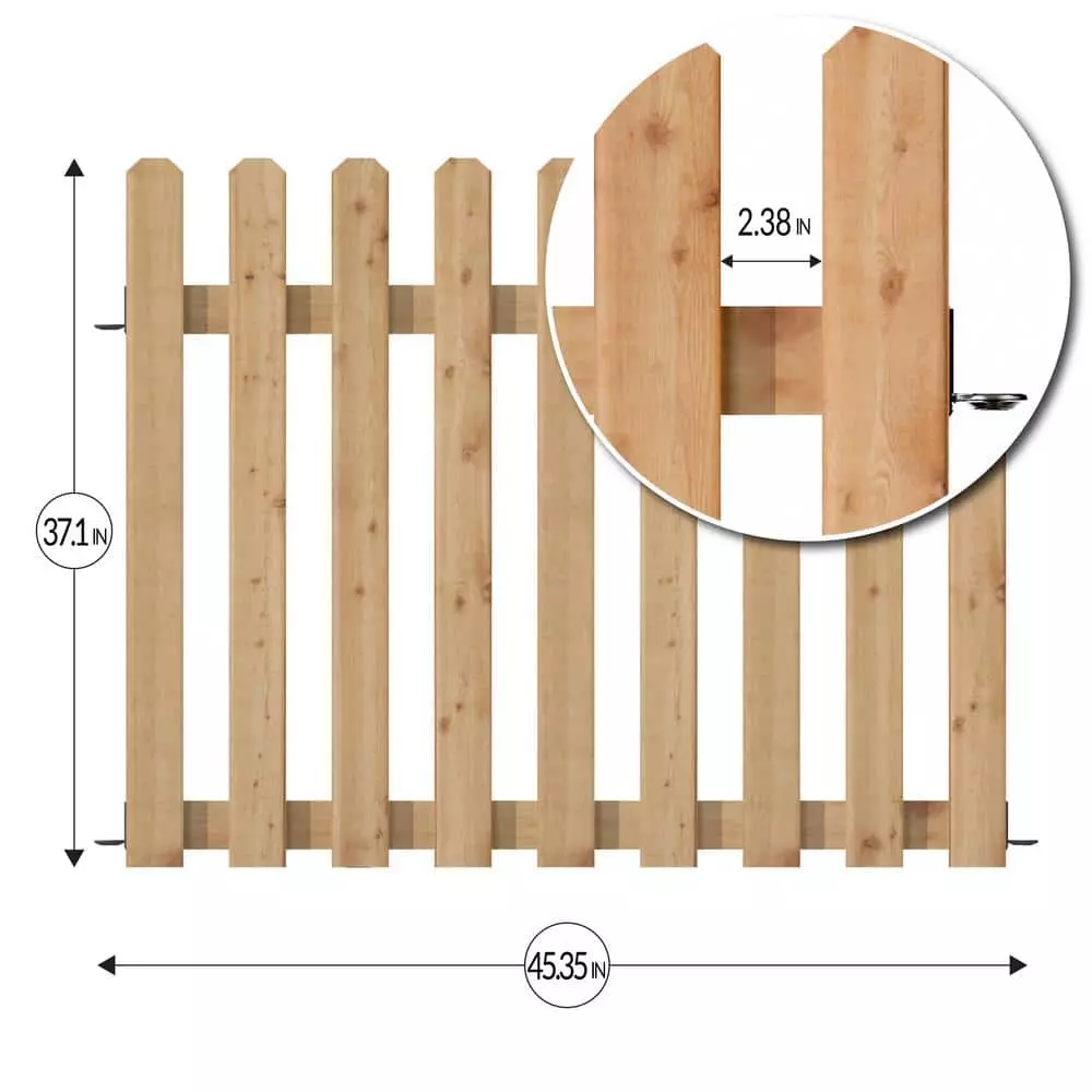 Vigoro 37.1 in. H x 45.35 in. W Cedar Garden Fence Panel 4 Vigoro 37.1 in. H x 45.35 in. W Cedar Garden Fence Panel - Image 2