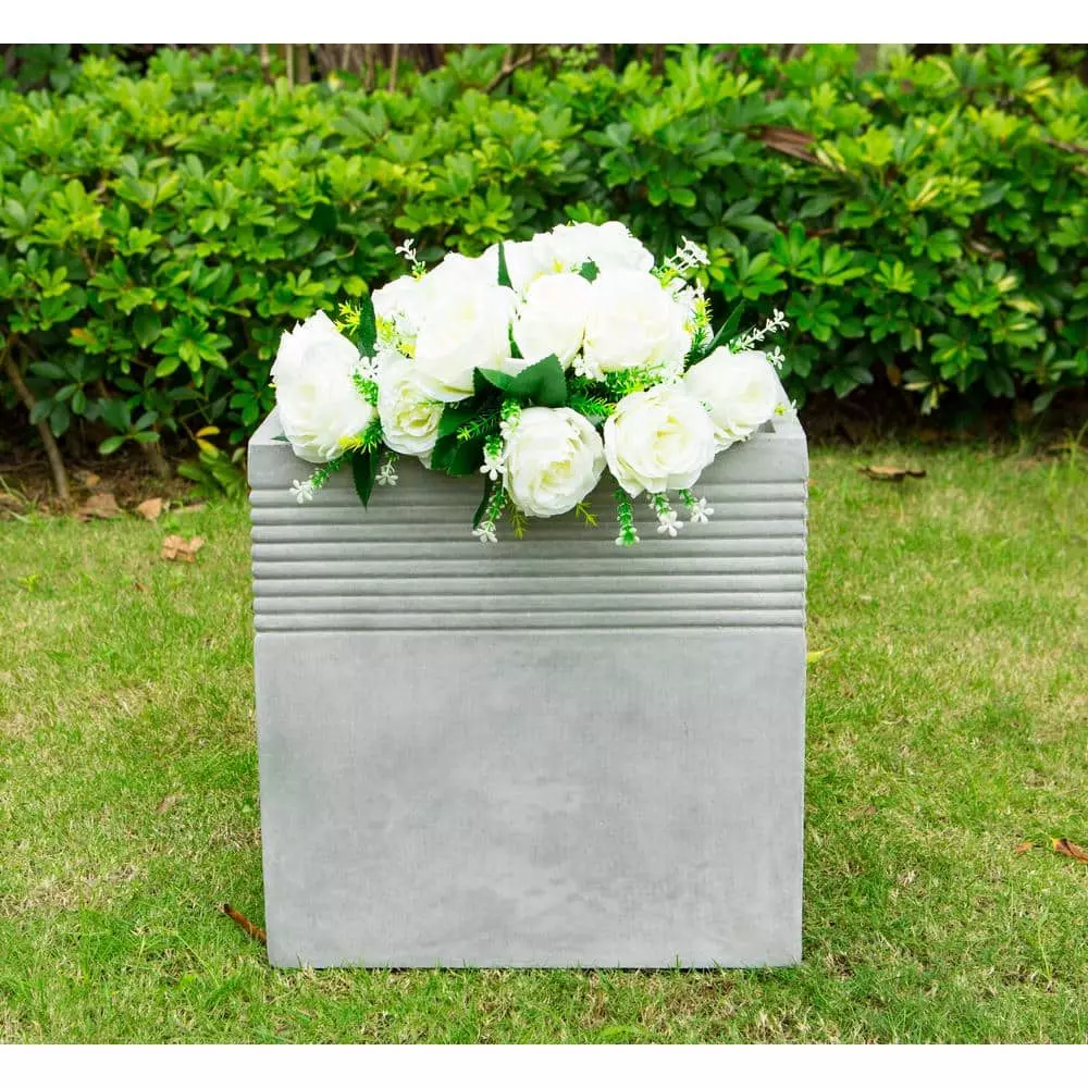 KANTE 15 in. W Square Natural Concrete/Fiberglass Indoor Outdoor Elegant Planter 3 KANTE 15 in. W Square Natural Concrete/Fiberglass Indoor Outdoor Elegant Planter