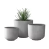 KANTE Round Natural Finish Lightweight Concrete & Fiberglass Weather Resistant Planters with Drainage Holes (Set of 3) -Vigoro sales Store natural concrete kante plant pots rc0001abe c80021 64 1000