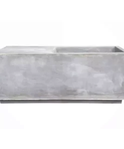 KANTE 37.4 in. L Natural Lightweight Concrete Modern Square Outdoor Planter