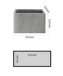 KANTE 6.89"W x 19.49"L x 15.94"H Rectangular Natural Finish Lightweight Concrete and Fiberglass Long Planter w/ Drainage Hole 13 KANTE 6.89"W x 19.49"L x 15.94"H Rectangular Natural Finish Lightweight Concrete and Fiberglass Long Planter w/ Drainage Hole -Vigoro sales Store natural concrete kante plant pots rf0260a c80021 4f 1000