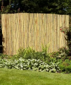 Vigoro 6 ft. x 8 ft. Natural Full Round Bamboo Fence