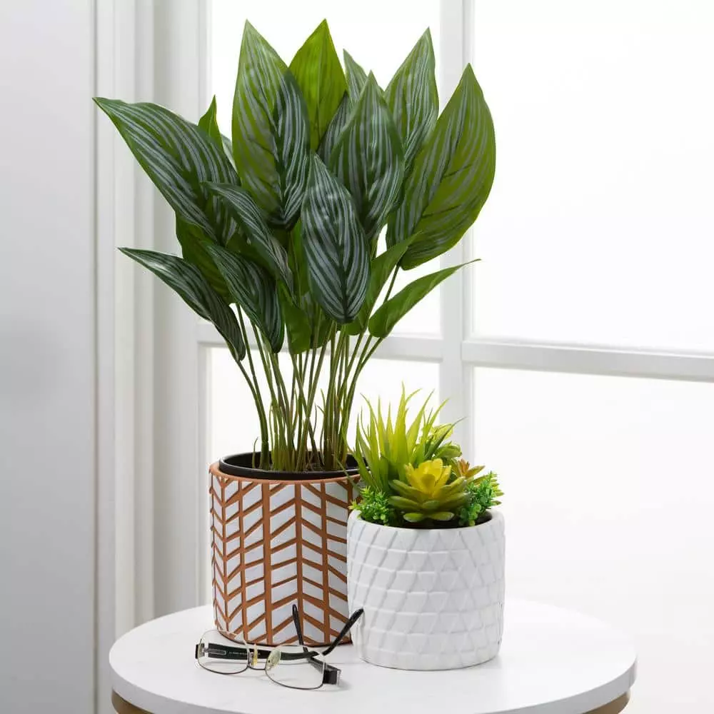 SULLIVANS Geometric Print Terracotta Pot - Set of 3 5 SULLIVANS Geometric Print Terracotta Pot - Set of 3 - Image 3