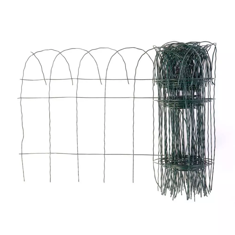 Vigoro 14 in. x 20 ft. Rolled Metal Garden Fence, Green 3 Vigoro 14 in. x 20 ft. Rolled Metal Garden Fence, Green