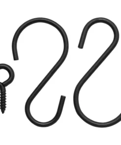 Vigoro 1.77 in. x 0.157 in. x 3.35 in. Black Metal Extender Hooks (2-Pack)