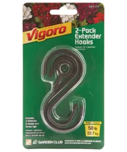 Vigoro 1.77 in. x 0.157 in. x 3.35 in. Black Metal Extender Hooks (2-Pack) -Vigoro sales Store powder coating vigoro plant hangers 541117 a0 1000