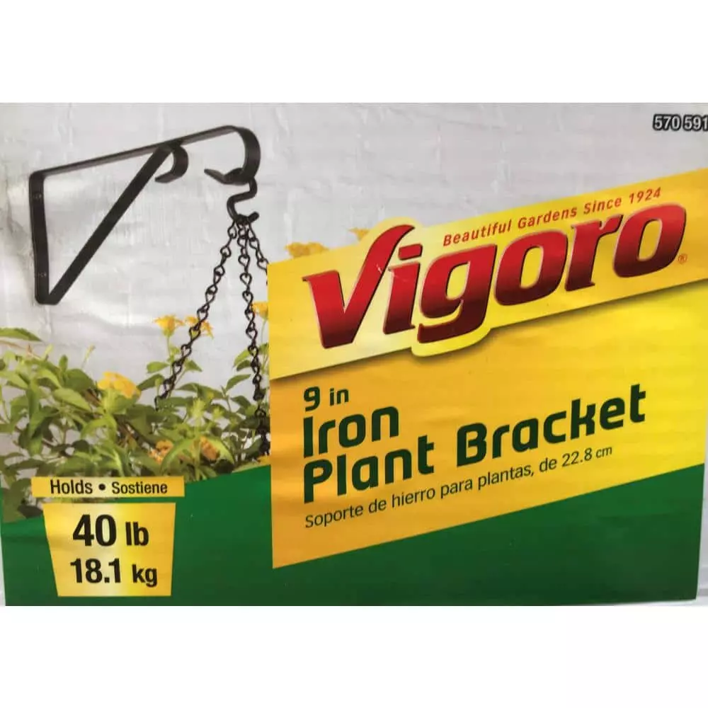 Vigoro 9.81 in. x 0.625 in. x 4.5 in. Black Iron Plant Bracket 7 Vigoro 9.81 in. x 0.625 in. x 4.5 in. Black Iron Plant Bracket - Image 5
