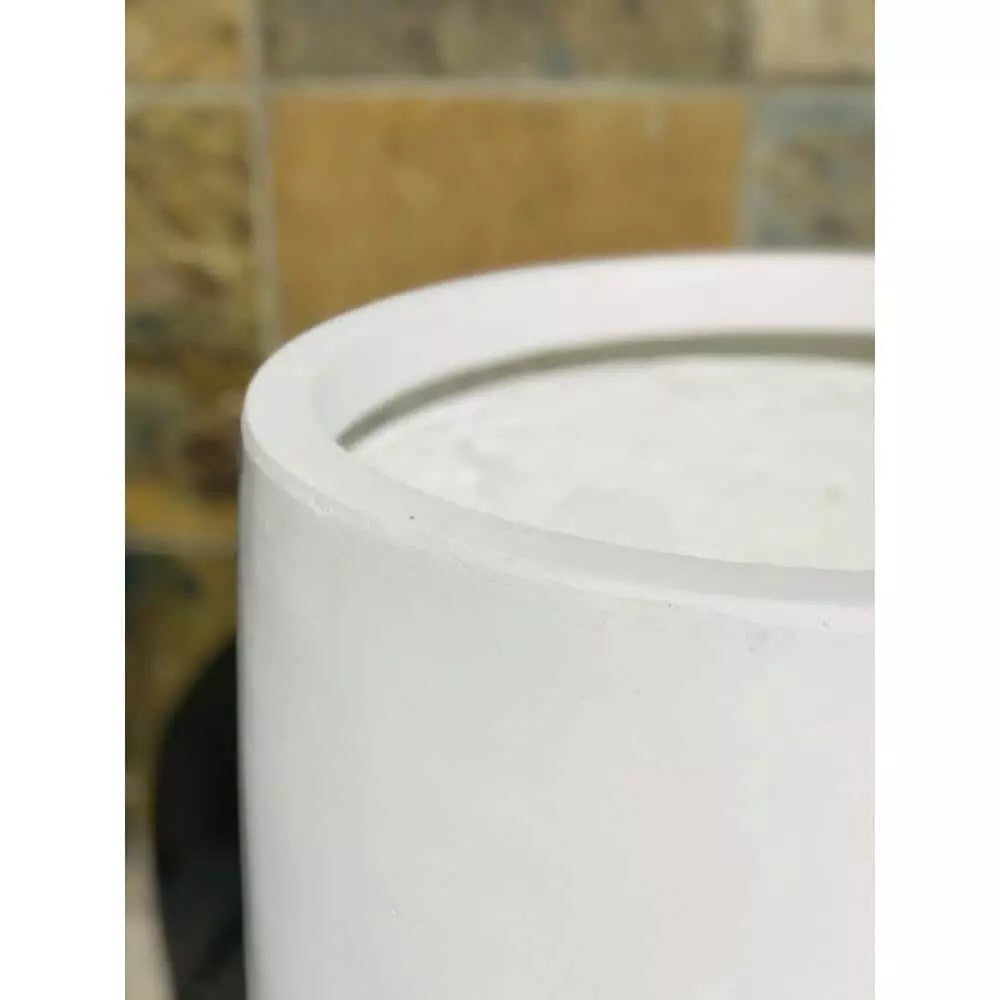KANTE 21.7 in. H Round Pure White Concrete Indoor Outdoor Modern Tall Planter 4 KANTE 21.7 in. H Round Pure White Concrete Indoor Outdoor Modern Tall Planter - Image 2