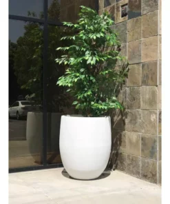 KANTE 21.7 in. H Round Pure White Concrete Indoor Outdoor Modern Tall Planter 17 KANTE 21.7 in. H Round Pure White Concrete Indoor Outdoor Modern Tall Planter -Vigoro sales Store pure white kante plant pots osc0066a c80011 1f 1000