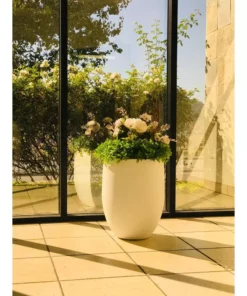 KANTE 21.7 in. H Round Pure White Concrete Indoor Outdoor Modern Tall Planter 18 KANTE 21.7 in. H Round Pure White Concrete Indoor Outdoor Modern Tall Planter -Vigoro sales Store pure white kante plant pots osc0066a c80011 44 1000