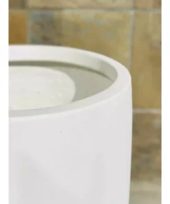 KANTE 21.7 in. H Round Pure White Concrete Indoor Outdoor Modern Tall Planter 14 KANTE 21.7 in. H Round Pure White Concrete Indoor Outdoor Modern Tall Planter -Vigoro sales Store pure white kante plant pots osc0066a c80011 66 1000