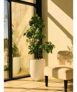 KANTE 21.7 in. H Round Pure White Concrete Indoor Outdoor Modern Tall Planter 20 KANTE 21.7 in. H Round Pure White Concrete Indoor Outdoor Modern Tall Planter -Vigoro sales Store pure white kante plant pots osc0066a c80011 76 1000