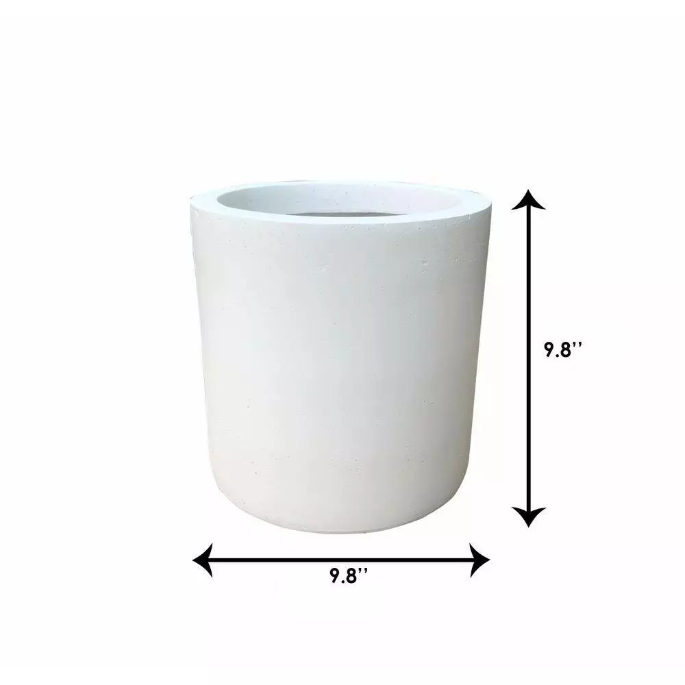 KANTE 9.8 in. W Round Pure White Concrete/Fiberglass Indoor Outdoor Modern Seamless Planter 7 KANTE 9.8 in. W Round Pure White Concrete/Fiberglass Indoor Outdoor Modern Seamless Planter - Image 5