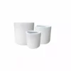 KANTE 15.8 in. x 12.9 in. & 9.8 in. W Round Pure White Concrete/Fiberglass Indoor Outdoor Modern Seamless Planters (Set of 3)