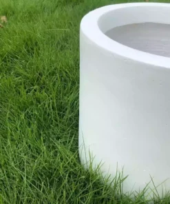 KANTE 12.9 in. W Round Pure White Concrete/Fiberglass Indoor Outdoor Modern Seamless Planter -Vigoro sales Store pure white kante plant pots osc0119b c80011 1f 1000