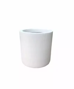 KANTE 15.8 in. W Round Pure White Concrete/Fiberglass Indoor Outdoor Modern Seamless Planter