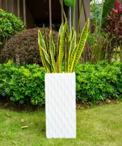 KANTE 23.6 in. H Square Pure White Concrete/Fiberglass Indoor Outdoor Elegant Retro Tall Planter 12 KANTE 23.6 in. H Square Pure White Concrete/Fiberglass Indoor Outdoor Elegant Retro Tall Planter -Vigoro sales Store pure white kante plant pots osf0202b c80011 1f 1000