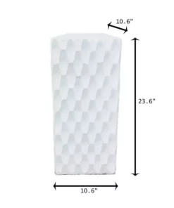 KANTE 23.6 in. H Square Pure White Concrete/Fiberglass Indoor Outdoor Elegant Retro Tall Planter 15 KANTE 23.6 in. H Square Pure White Concrete/Fiberglass Indoor Outdoor Elegant Retro Tall Planter -Vigoro sales Store pure white kante plant pots osf0202b c80011 76 1000